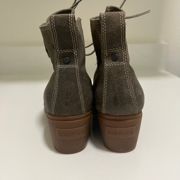 Sorel Toronto Wedge Suede Olive‎ Green Booties Size 9 - Picture 4 of 8